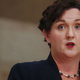 Rep. Katie Porter speaks at a campaign town hall in Orange County on October 22, 2018 in Tustin, California.